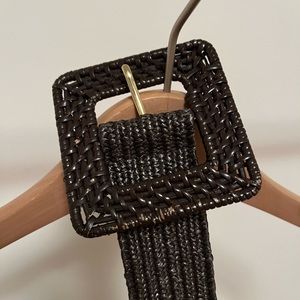 J. McLaughlin Brown Raffia Belt M/L